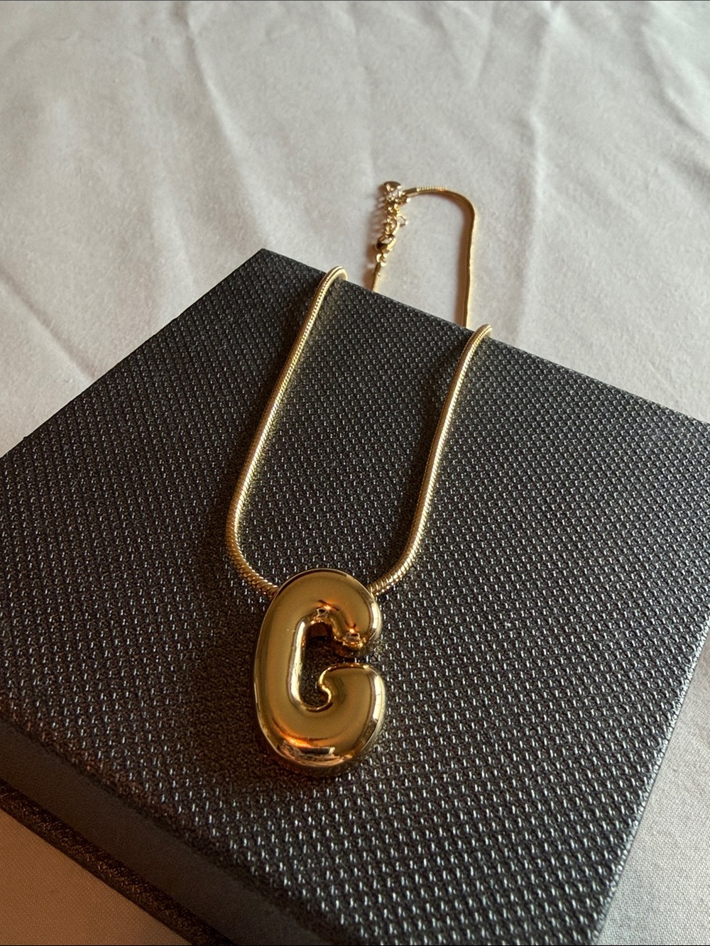 Gold Interlocking Oval Pendant Necklace for Women
